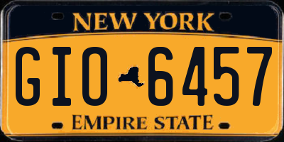 NY license plate GIO6457