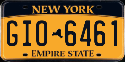 NY license plate GIO6461