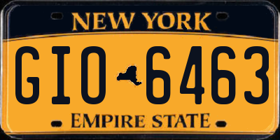 NY license plate GIO6463
