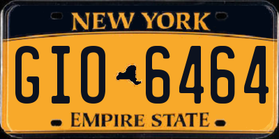 NY license plate GIO6464