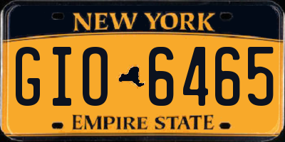 NY license plate GIO6465