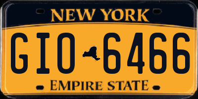 NY license plate GIO6466