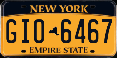 NY license plate GIO6467
