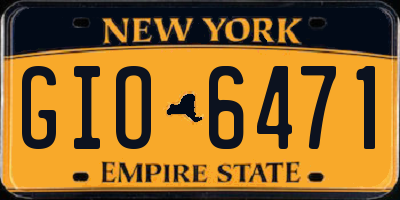 NY license plate GIO6471