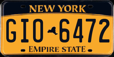 NY license plate GIO6472