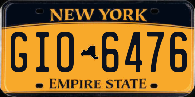 NY license plate GIO6476
