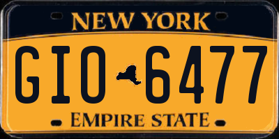 NY license plate GIO6477