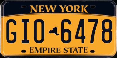 NY license plate GIO6478