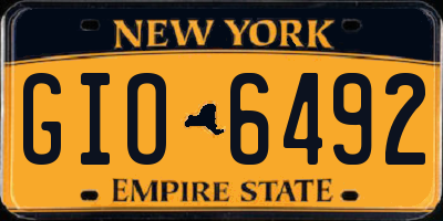 NY license plate GIO6492