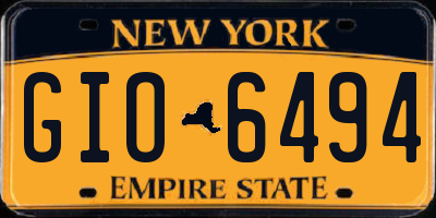 NY license plate GIO6494