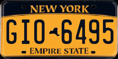 NY license plate GIO6495