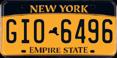 NY license plate GIO6496