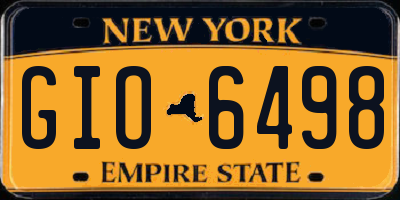 NY license plate GIO6498