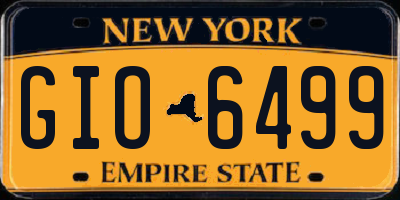 NY license plate GIO6499