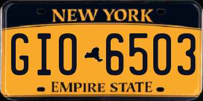 NY license plate GIO6503