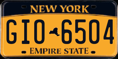NY license plate GIO6504