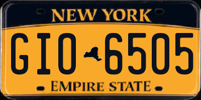 NY license plate GIO6505