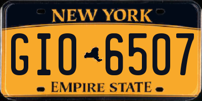NY license plate GIO6507
