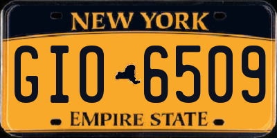 NY license plate GIO6509