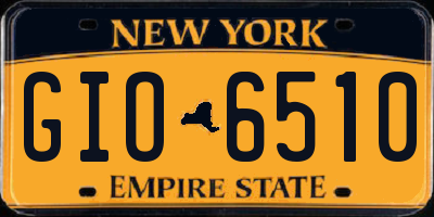 NY license plate GIO6510