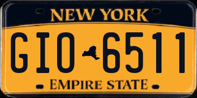 NY license plate GIO6511