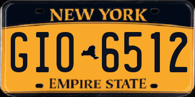 NY license plate GIO6512