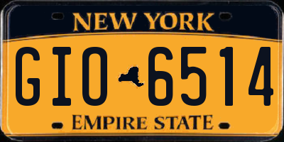 NY license plate GIO6514