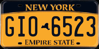 NY license plate GIO6523