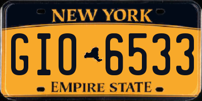 NY license plate GIO6533