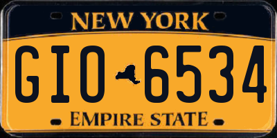 NY license plate GIO6534