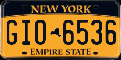NY license plate GIO6536