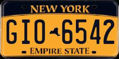 NY license plate GIO6542