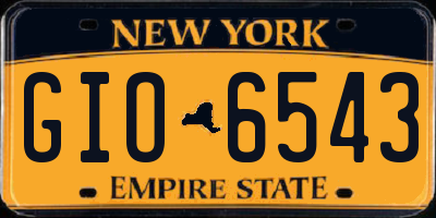 NY license plate GIO6543