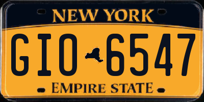 NY license plate GIO6547