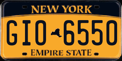 NY license plate GIO6550