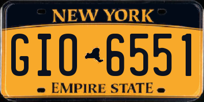NY license plate GIO6551