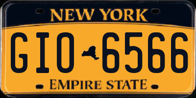 NY license plate GIO6566
