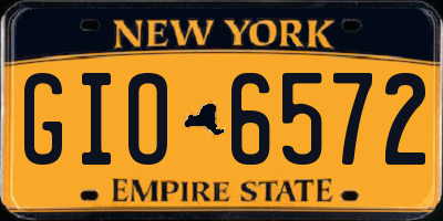 NY license plate GIO6572