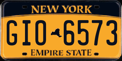NY license plate GIO6573