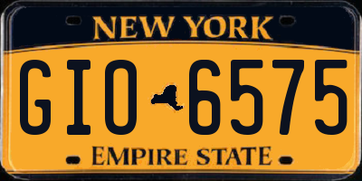 NY license plate GIO6575