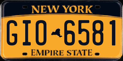 NY license plate GIO6581