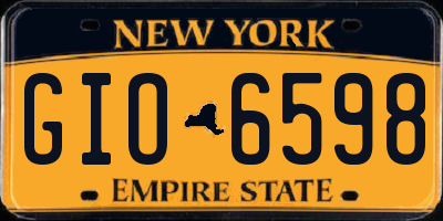 NY license plate GIO6598