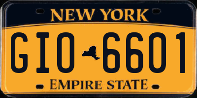 NY license plate GIO6601