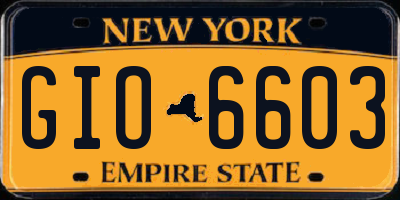 NY license plate GIO6603