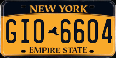 NY license plate GIO6604