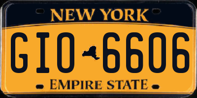 NY license plate GIO6606