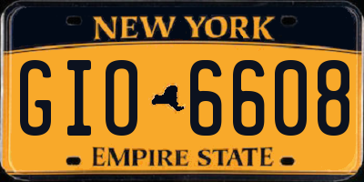 NY license plate GIO6608