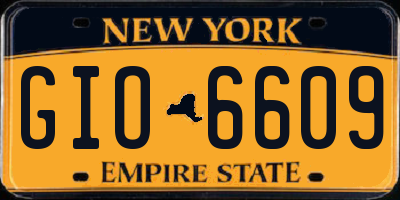 NY license plate GIO6609