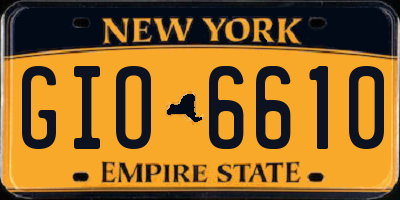NY license plate GIO6610