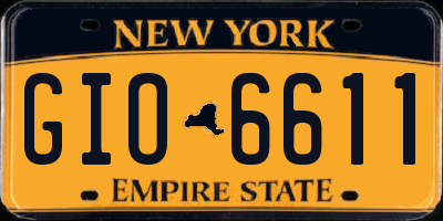 NY license plate GIO6611